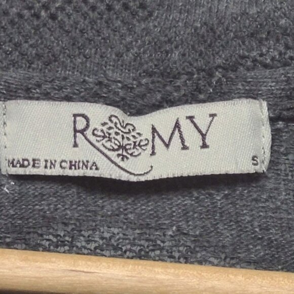 Romy Womens Open Front Cardigan Gray Size S Front Pockets - Picture 4 of 9